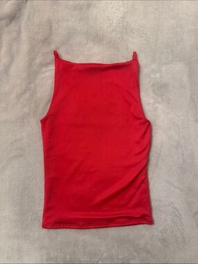 gaze Red Square Neck Camisole Tank